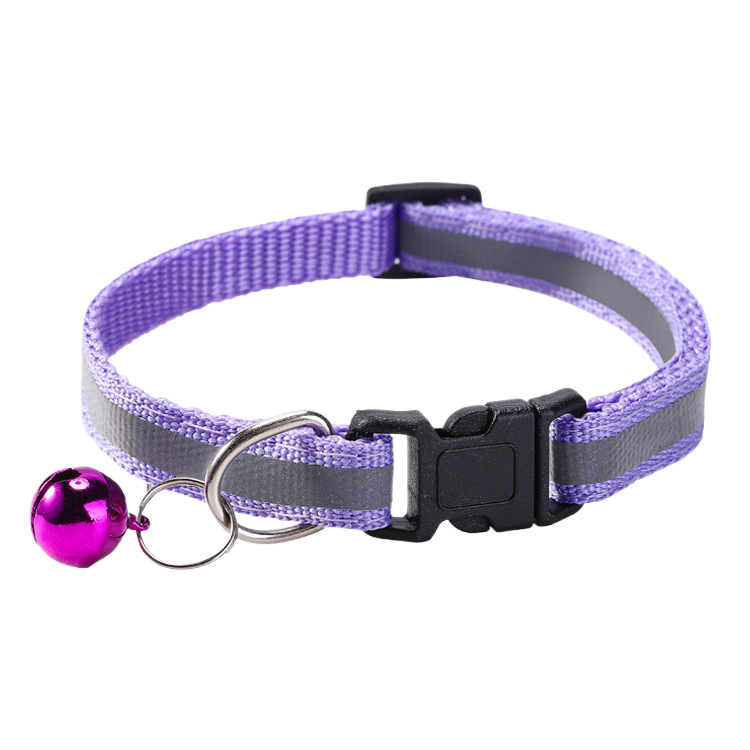 Lightweight reflective cat collars laid out in fourteen bright colours