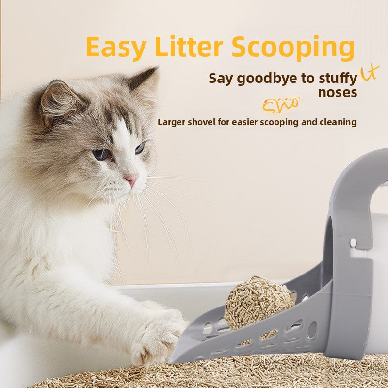 Cat Litter Scoop with Built-In Waste Bin and Storage