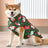 Thick padded windproof dog vest for winter in Navy, close-up detail