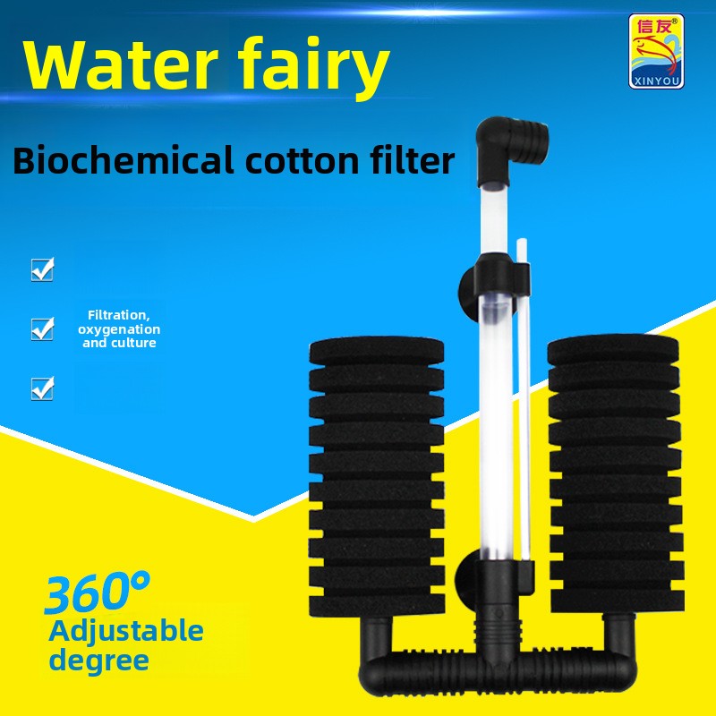 Air driven corner sponge filter for small aquarium, view 1