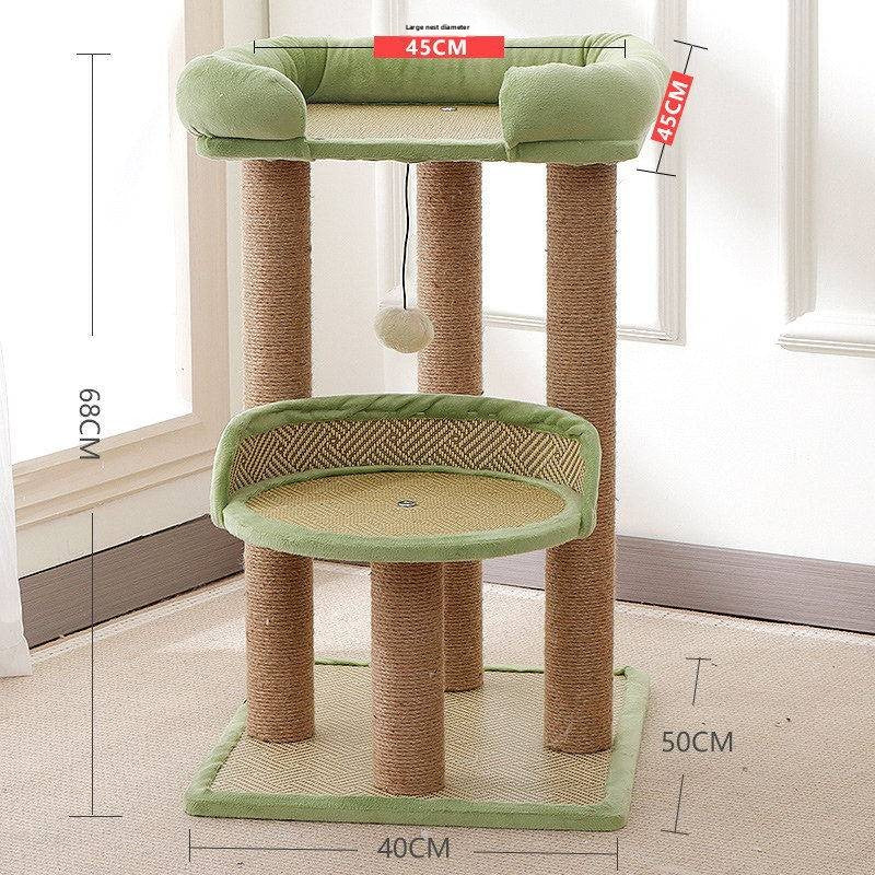 Two-tier oval sisal cat nest and climbing frame, extra detail view