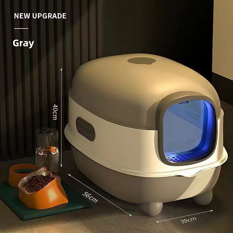 Enclosed Cat Litter Box with Scoop and UV Germicidal Lamp Option