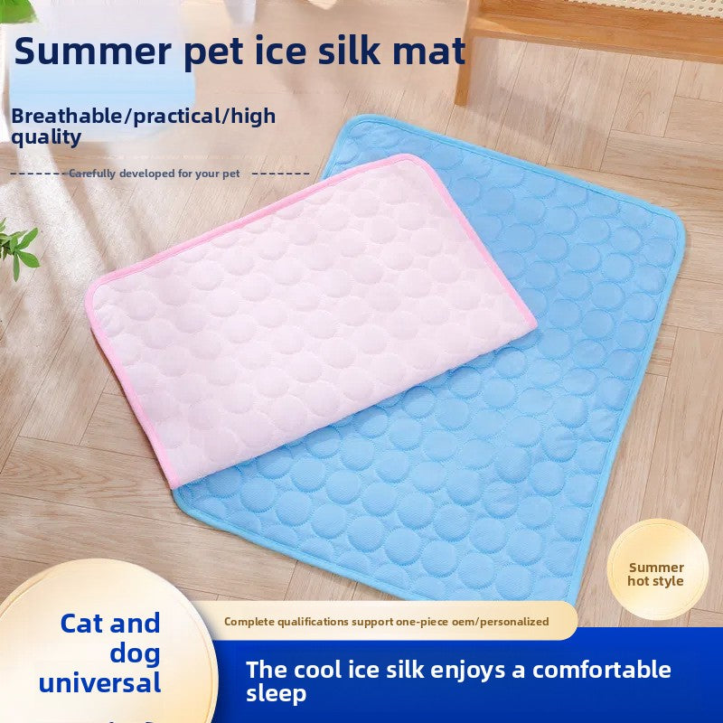 Ice silk cooling mat for dogs and cats, washable summer pad, view 2 of 54