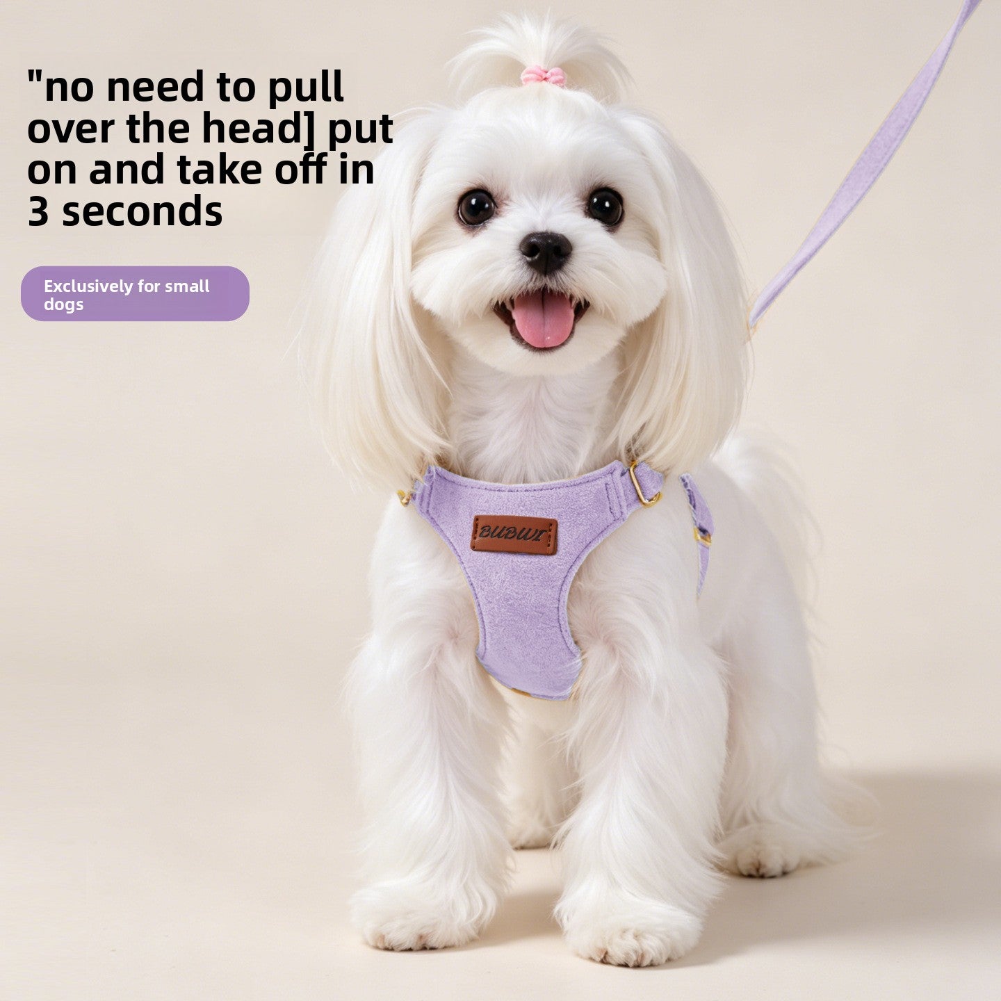 No-choke chest and back harness with lead in 2 colour options