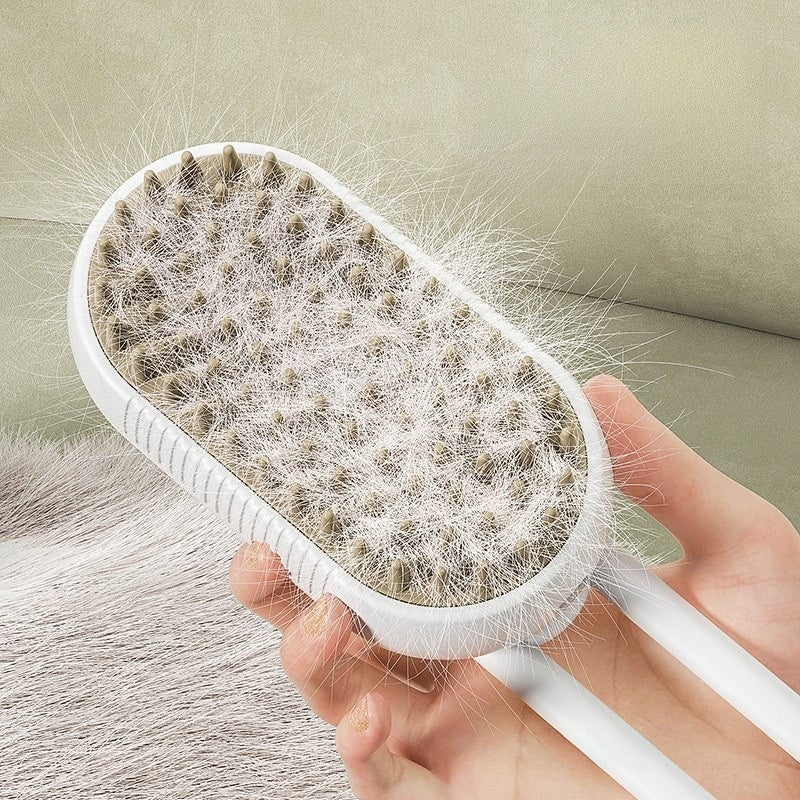 Pet Steam Spray Brush for Cats and Dogs, Reduces Flying Fur