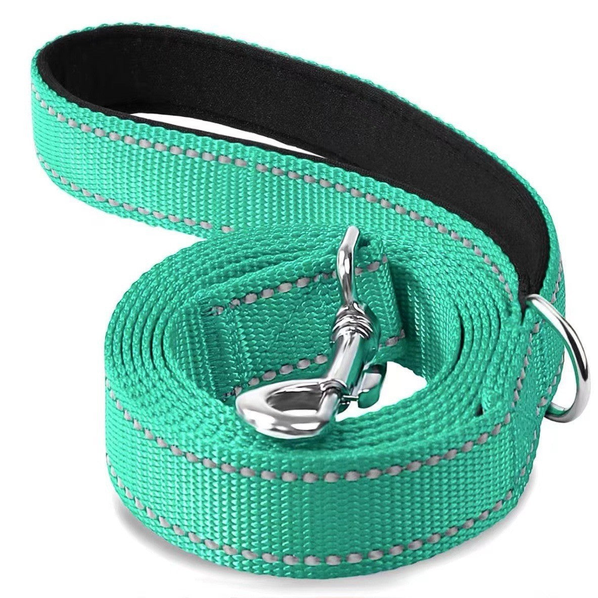 Double-sided reflective nylon dog lead in 4 colour options