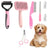 8-Piece Pet Grooming Kit with Slicker Brush, Combs and Nail Clipper