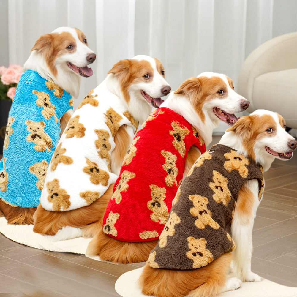 Cartoon bear pet sweatshirt for dogs and cats in Brown Bear, front view