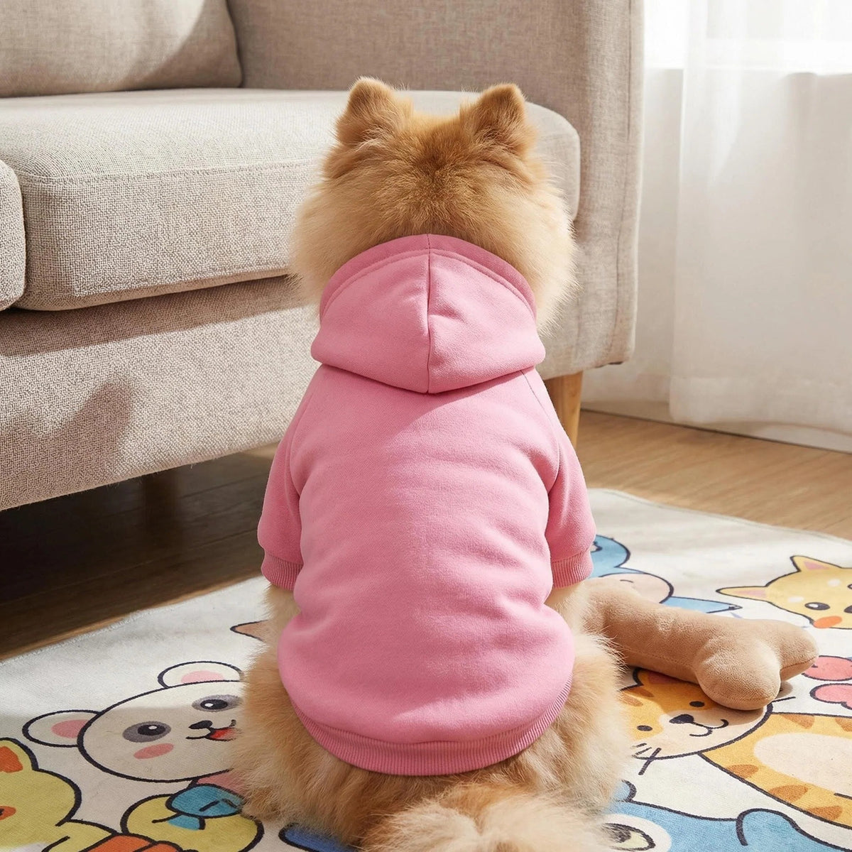 Lightweight Dad print pet hoodies shown in five colours