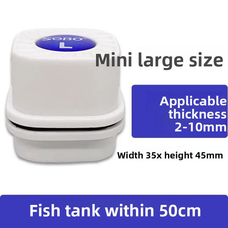 Magnetic aquarium glass cleaner with algae scraper for fish tanks, view 6