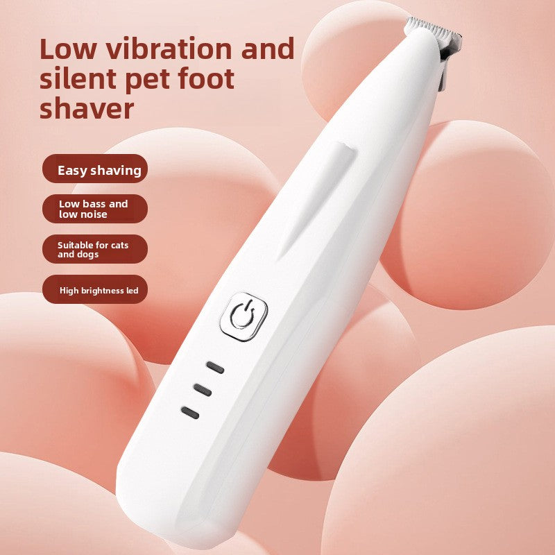 Wide Blade Paw Trimmer with LED Light, Quiet Rechargeable Shaver