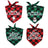 Christmas Santa bandana scarf for dogs and cats in Green Santa, front view