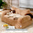 Removable washable round pet bed in moonlight beige flannel, view 17