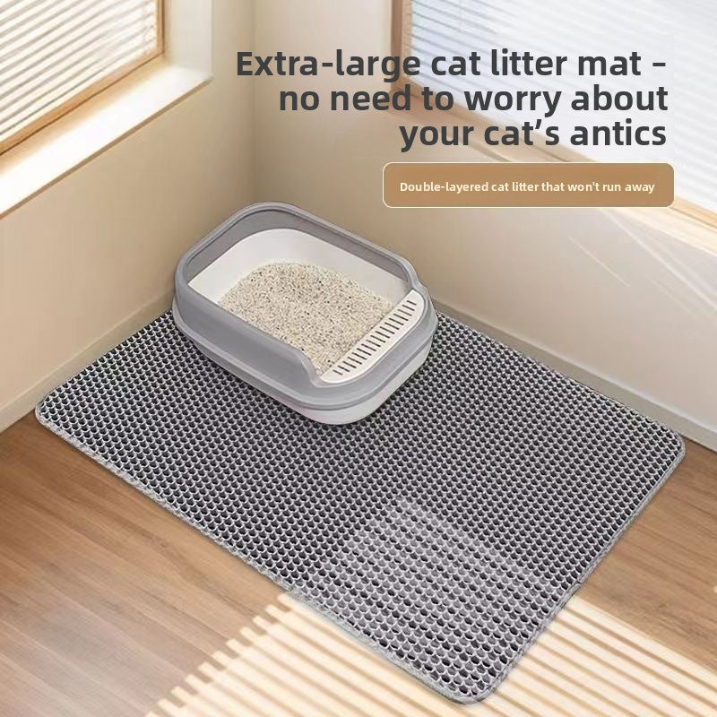 Honeycomb Mesh Cat Litter Trapping Mat with Raised Edge