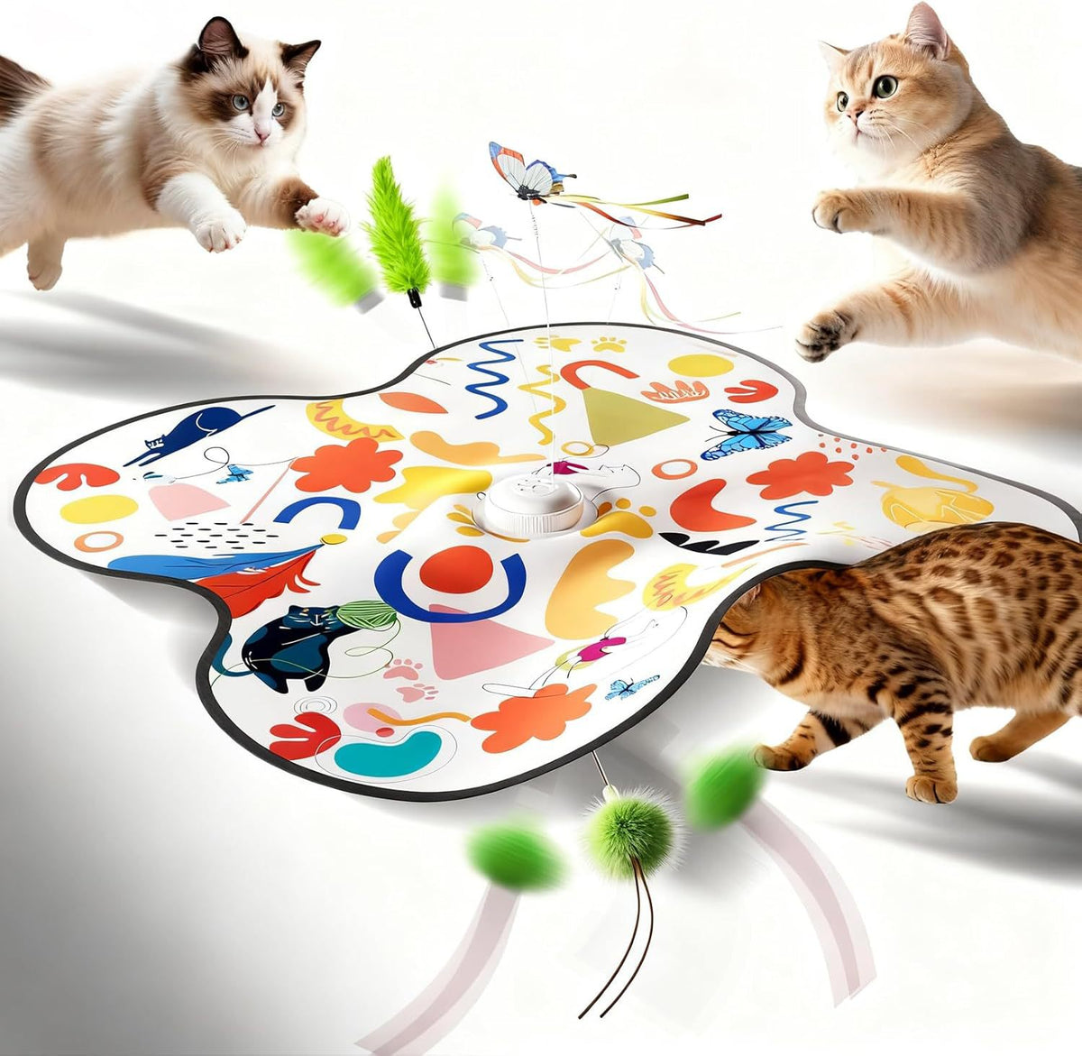 Interactive cat play cover with sound in sky blue, photo 22