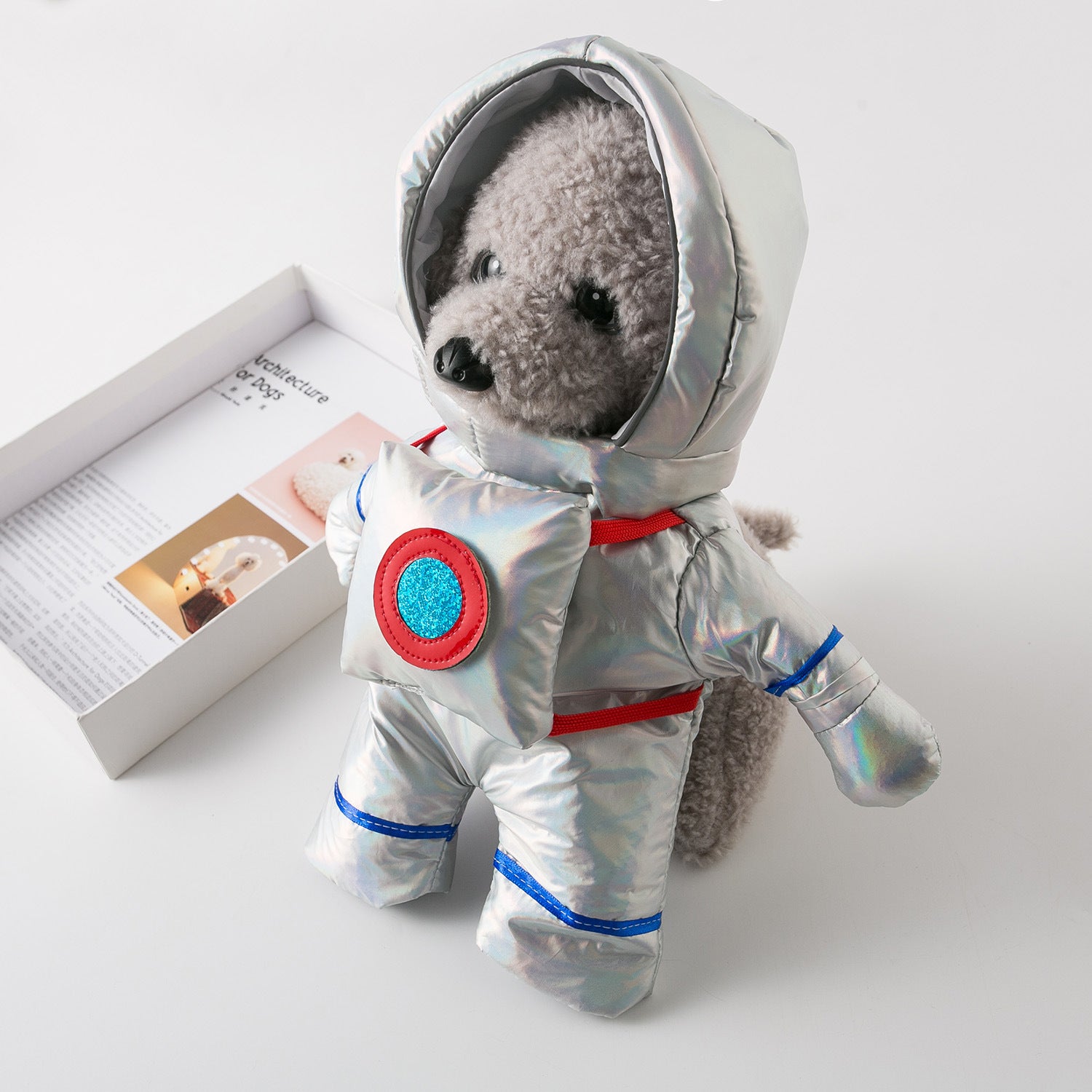 Astronaut space suit costume for dogs and cats, in Silver Space Suit, image 3