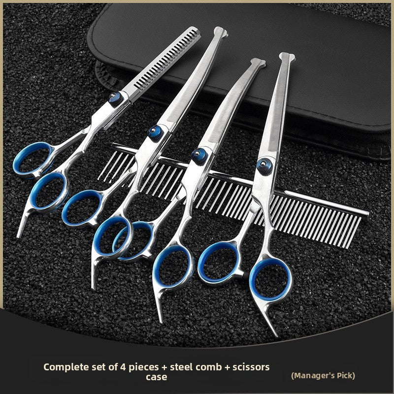 6 Inch Stainless Steel Dog Grooming Scissors, Straight and Curved