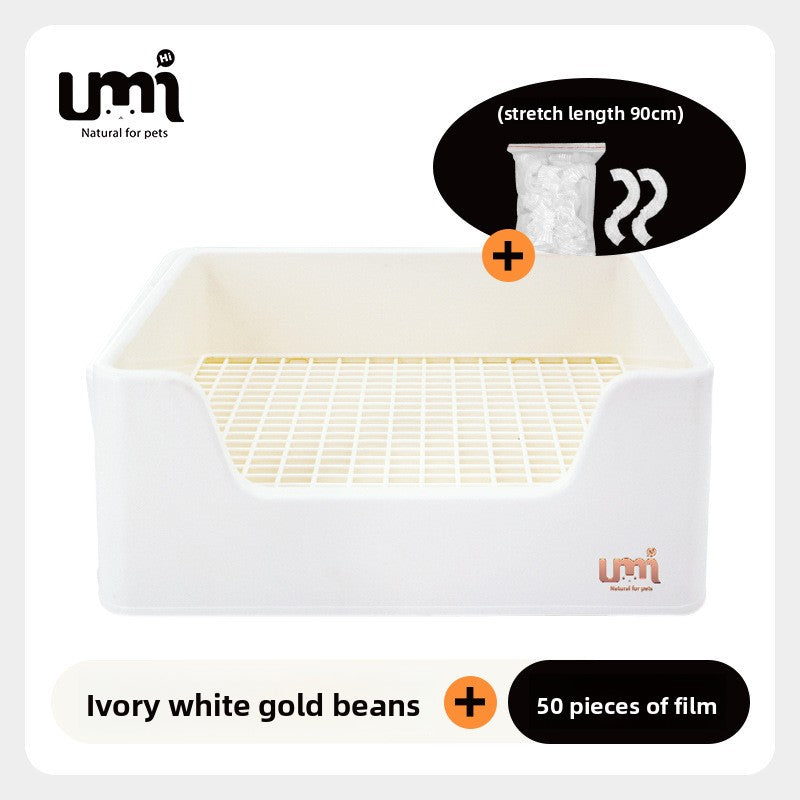 Extra large rabbit litter box with hay rack, product gallery photo