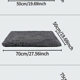 Non-slip self-warming mat in large 115 by 75cm size