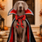 Red knight style Halloween cape with lace for dogs, photo 2