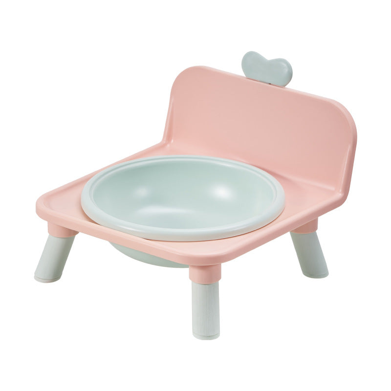 Anti-Spill Square Ceramic Pet Bowl with Raised Stand in Four Light Colours