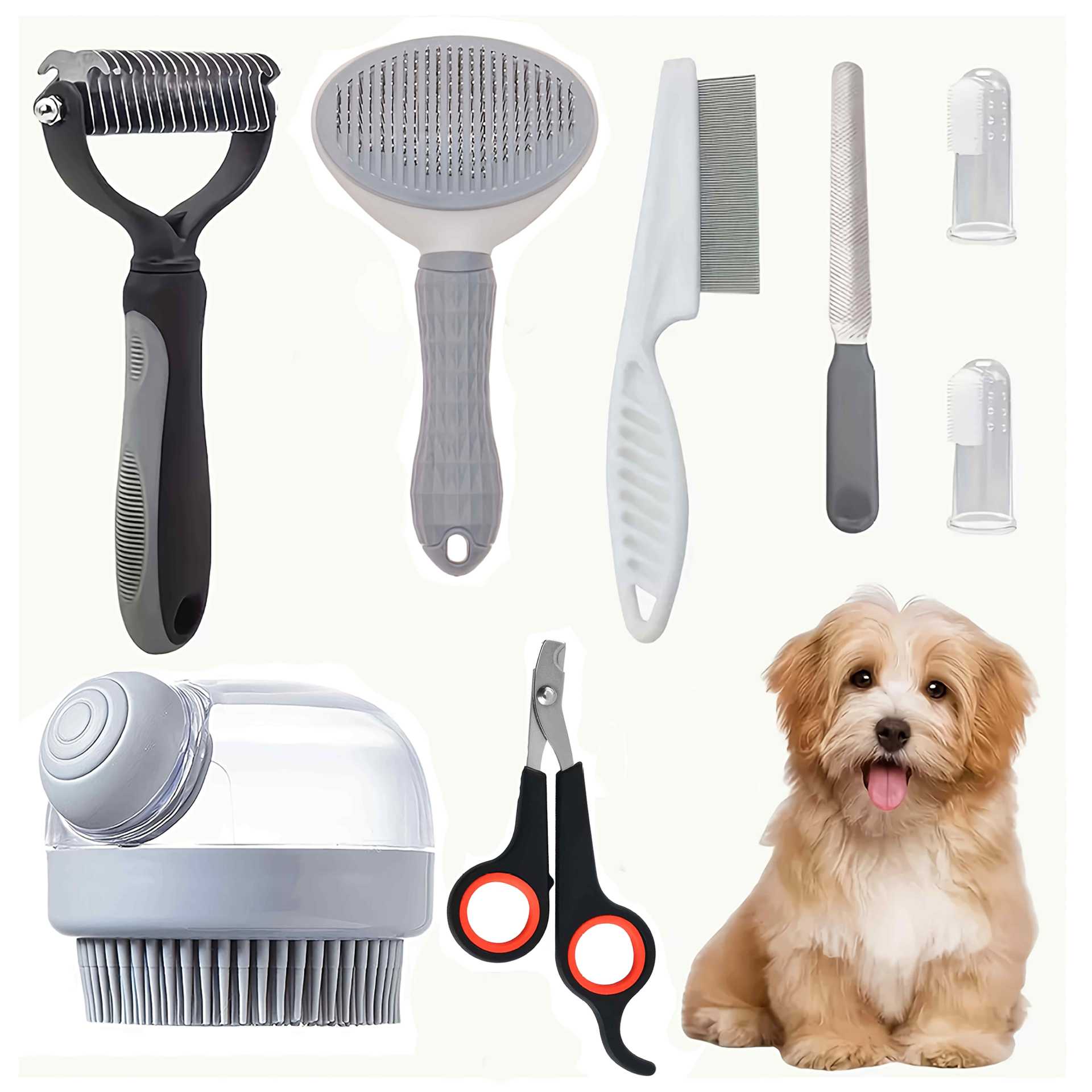 Double-Sided Dog Grooming Comb for Detangling and Loose Fur