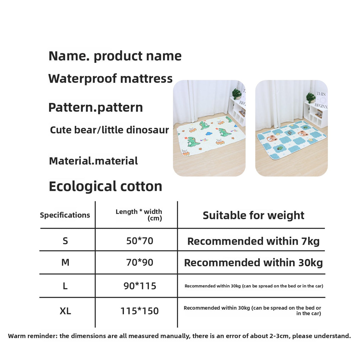 Waterproof non-slip pet mat with cute print, photo 5 of 14