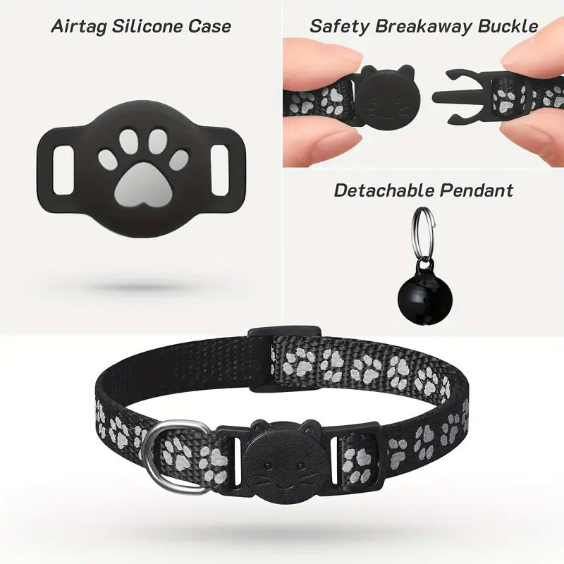 Breakaway cat collar with Bluetooth locator tag in silicone holder, product image 5