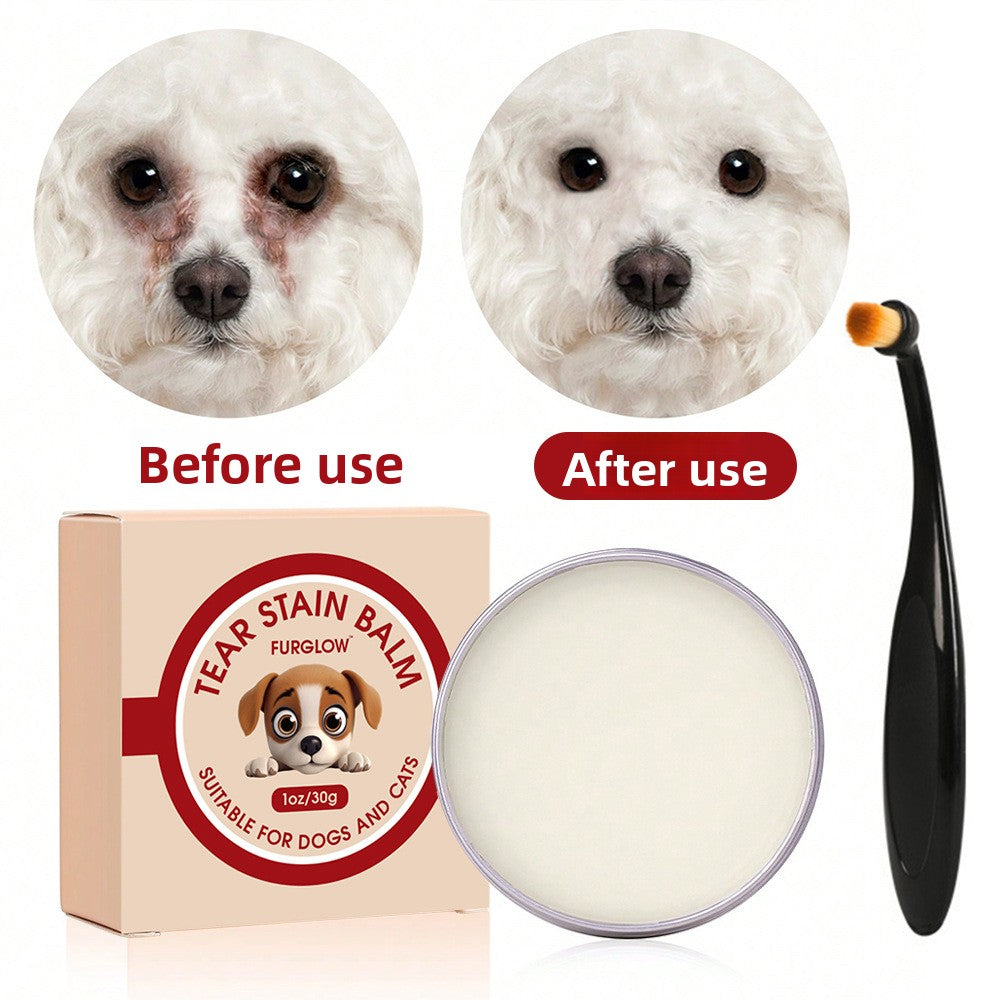 Pet Tear Stain Remover Cream with Brush, Gentle Eye Area Care