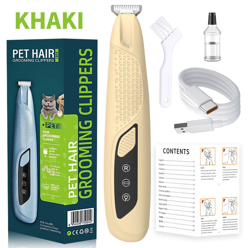 Quiet Cordless Paw Trimmer with LED Light for Dogs and Cats