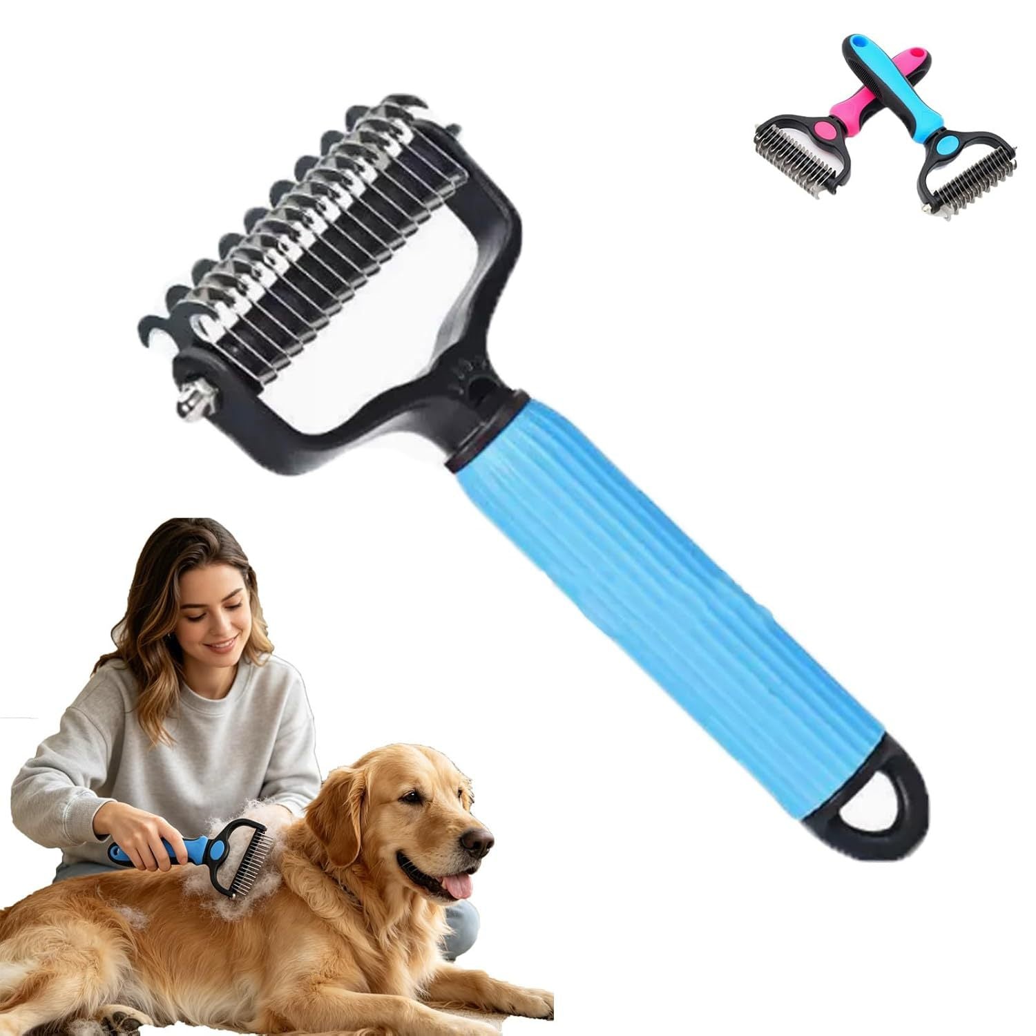 Stainless Steel Dematting Comb for Matted and Knotted Dog Fur