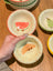 Fruit shaped ceramic pet bowls including banana and watermelon, view 4