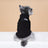 Embroidered fleece two-leg dog jacket in Black, side view