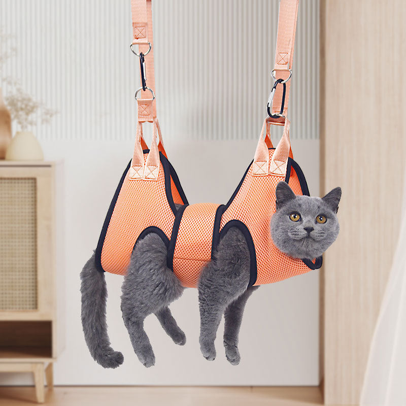 Cat grooming hammock restraint bag for nail trimming, photo 1 of 7