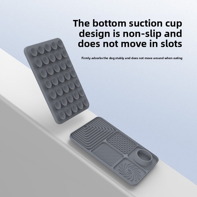 Silicone Pet Lick Mat Slow Feeder Tray with Suction Cup Non-Slip Base for Cats and Dogs