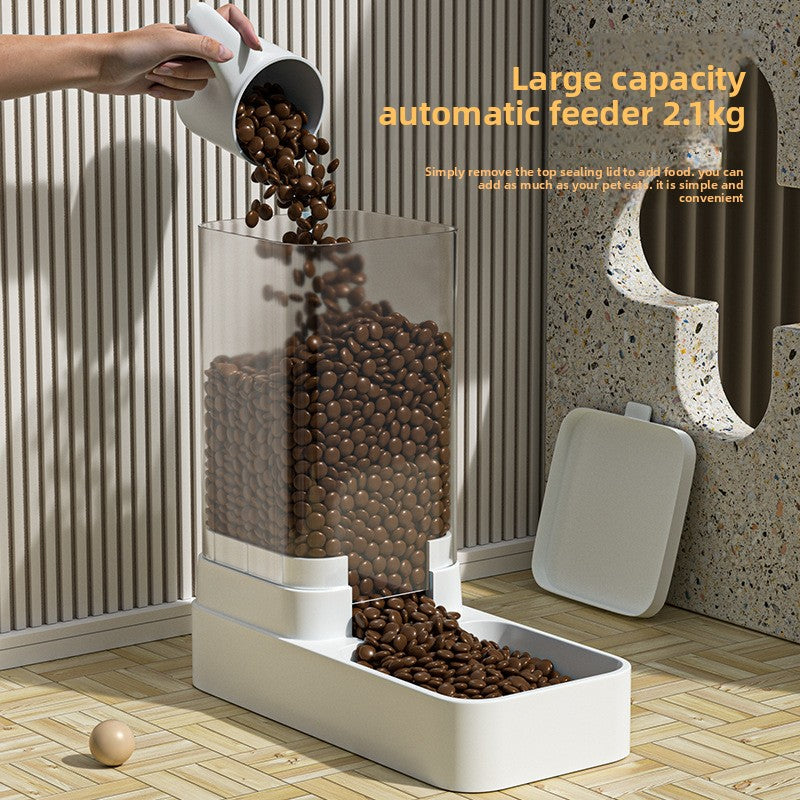 Automatic Pet Feeder and Water Drinker Set with Large Capacity Food and Water Tanks