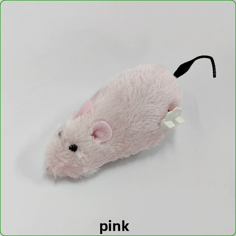 Wind-up plush mouse toy for cats in soft realistic design, view 4