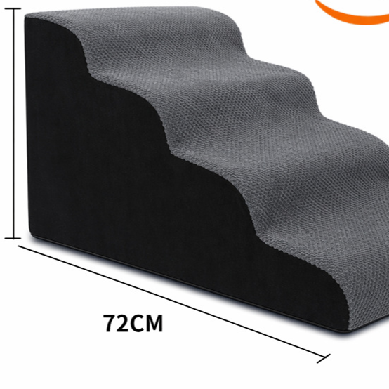 Pet ramp stairs with removable washable cover in Grey 4 Step Upgraded Plus