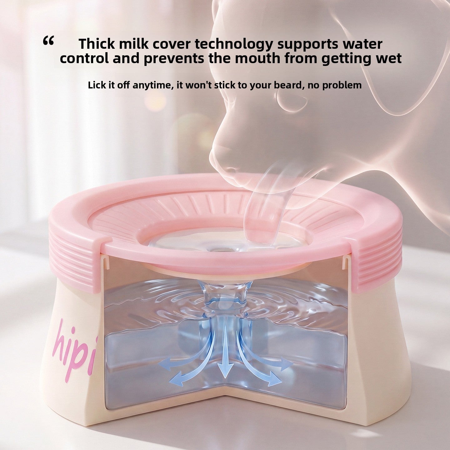 Floating Suspension Dog Water Bowl, No-Wet-Mouth Drinking Bowl in Four Colours, 2 Sizes