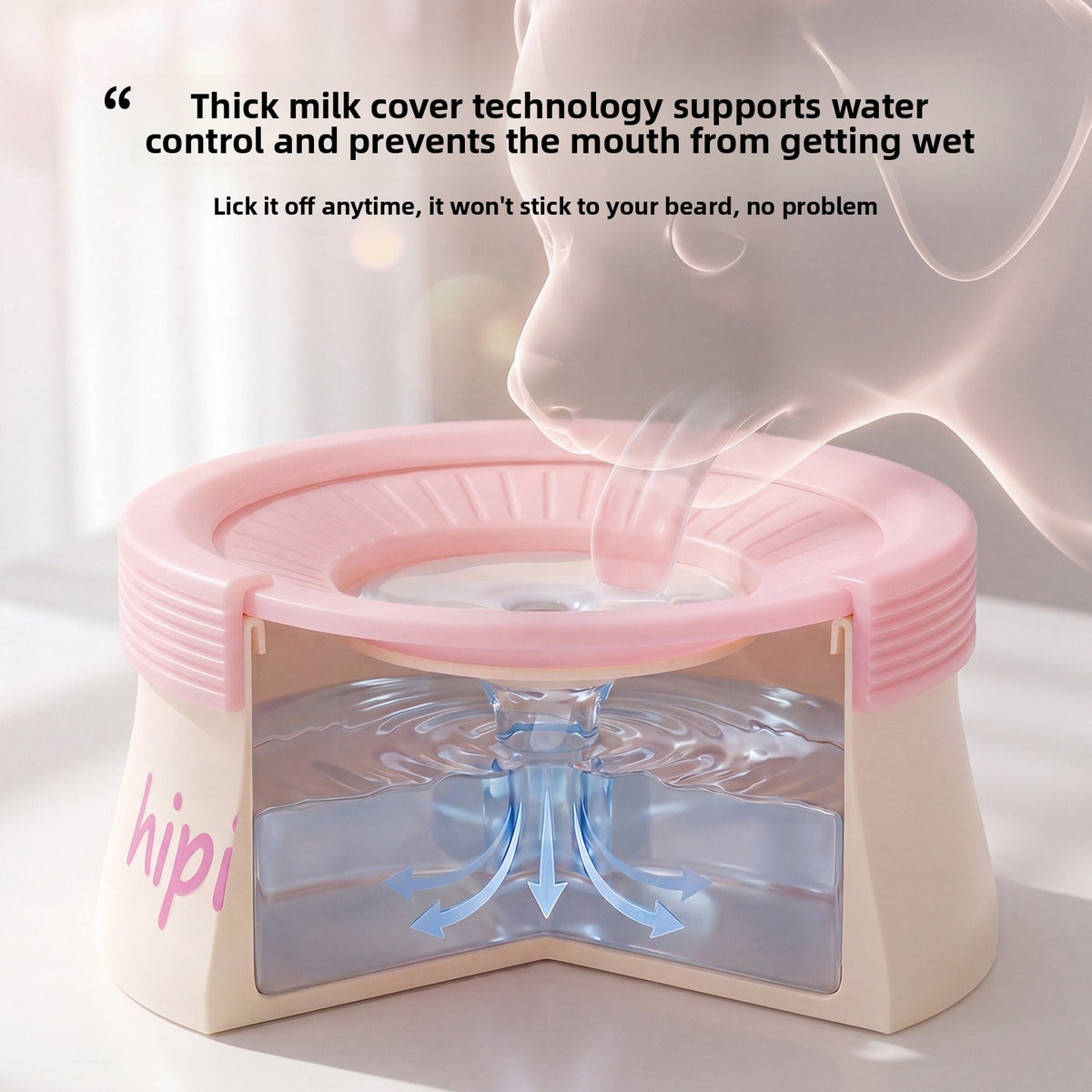 Floating Suspension Dog Water Bowl, No-Wet-Mouth Drinking Bowl in Four Colours, 2 Sizes