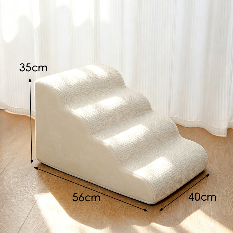 Grey foam pet stairs with removable washable cover, photo 9