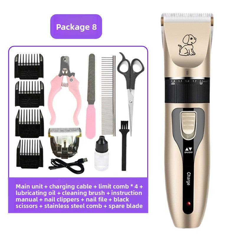Cordless Pet Clipper Kit with Guide Combs, Scissors and Nail File