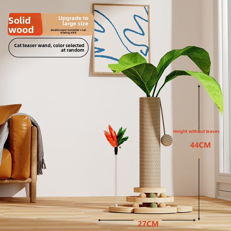 Plant style sisal cat scratching post with leaves, photo 12 of 19