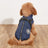 Warm padded cotton dog coat with reflective straps in Blue, close-up detail