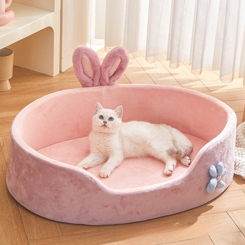 Sponge Kennel Sofa Bed with Blanket Option, Washable Lounger