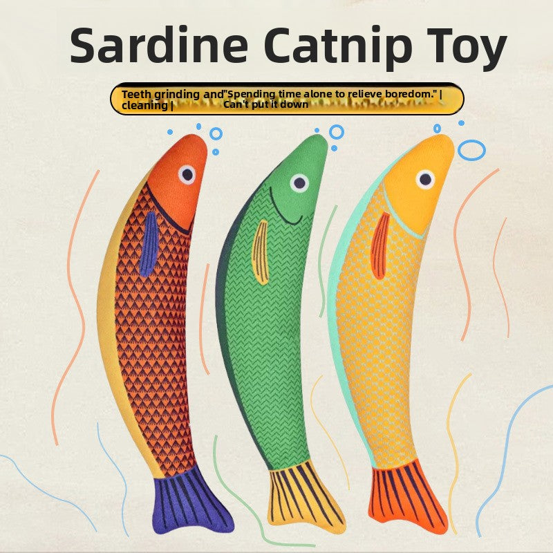 Plush swordfish cat toy for kittens and cats, view 8