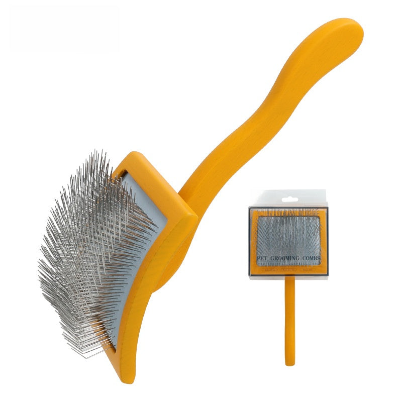 Wooden Handle Pet Grooming Comb for Dogs, Detangling Tool