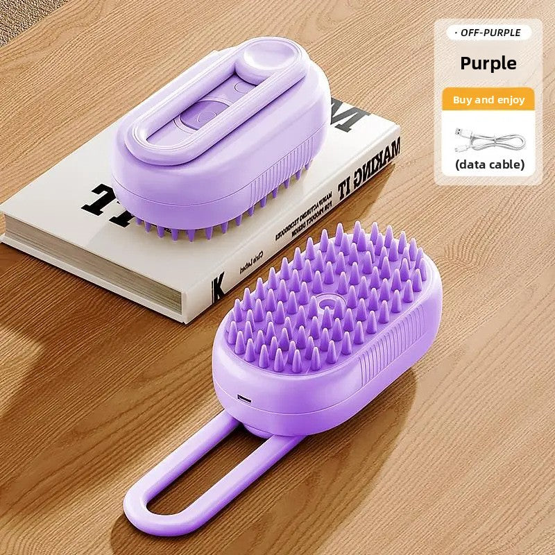 Compact Rechargeable Steam Massage Comb for Dogs and Cats