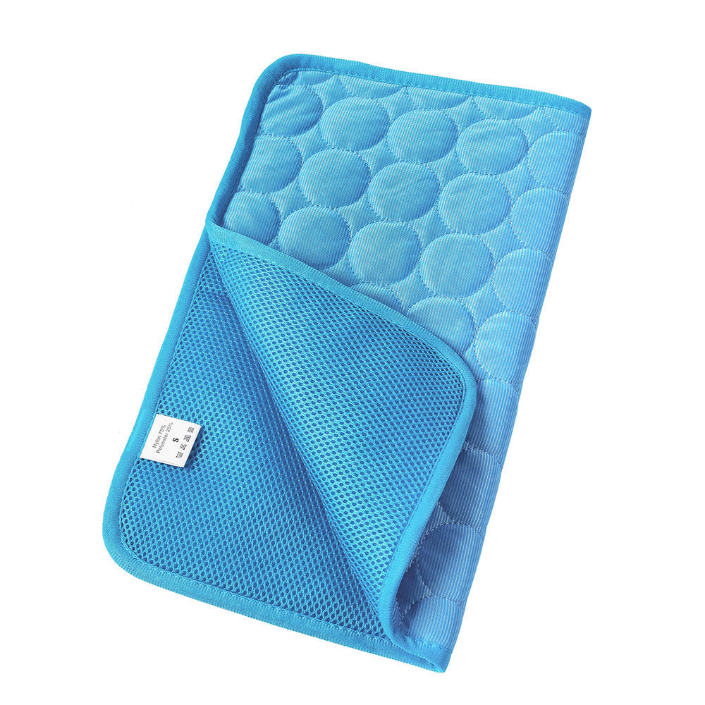 Soft ice silk pet sofa cushion mat with blue trim, view 10