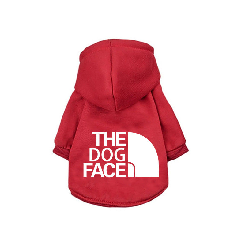 Dog face print sweatshirt for dogs in Pink with Small Label, side view
